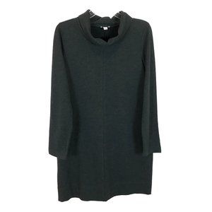 NWT Womens Size Small J. Jill Dark Gray Cowl Neck Fleece Long Sleeve Dress